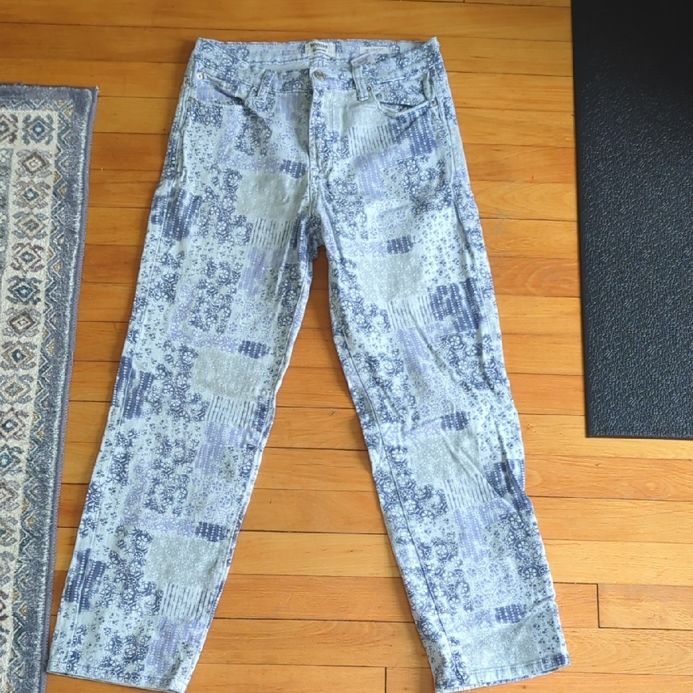 Kensie Men's Light Blue Patterned Relaxed Jeans